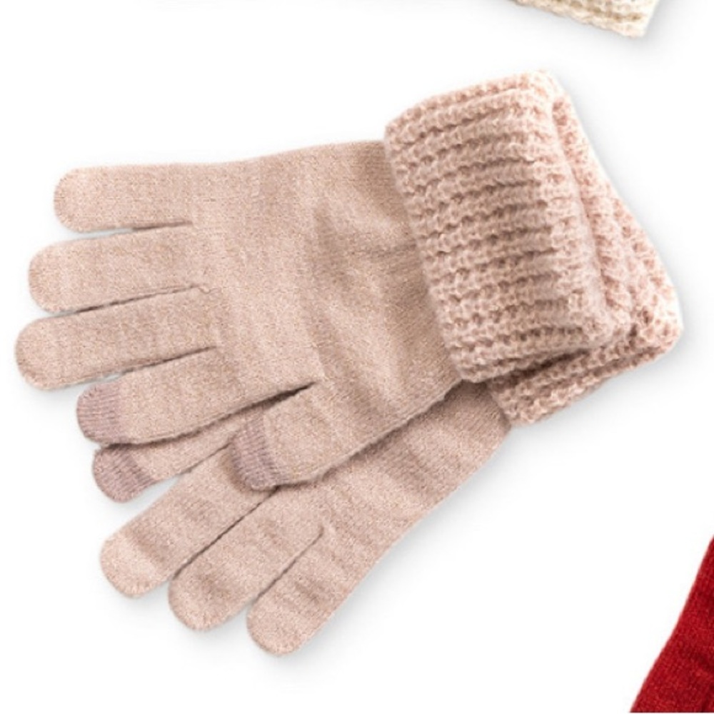 Style & Co Women's Waffle-Knit Shimmer Gloves